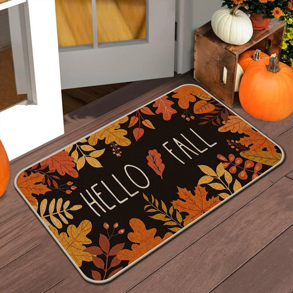 Autumn Welcome Door Mat - Indoor/Outdoor Anti-Slip