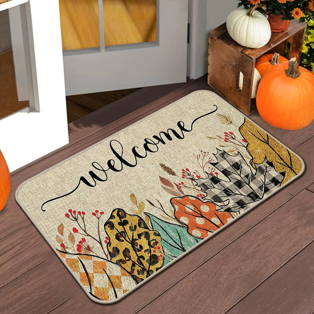 Autumn Welcome Door Mat - Indoor/Outdoor Anti-Slip