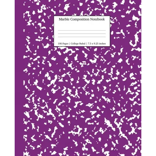 Marble Composition Notebook College Ruled: Purple Marble Notebooks, School Supplies, Notebooks for School - Paperback