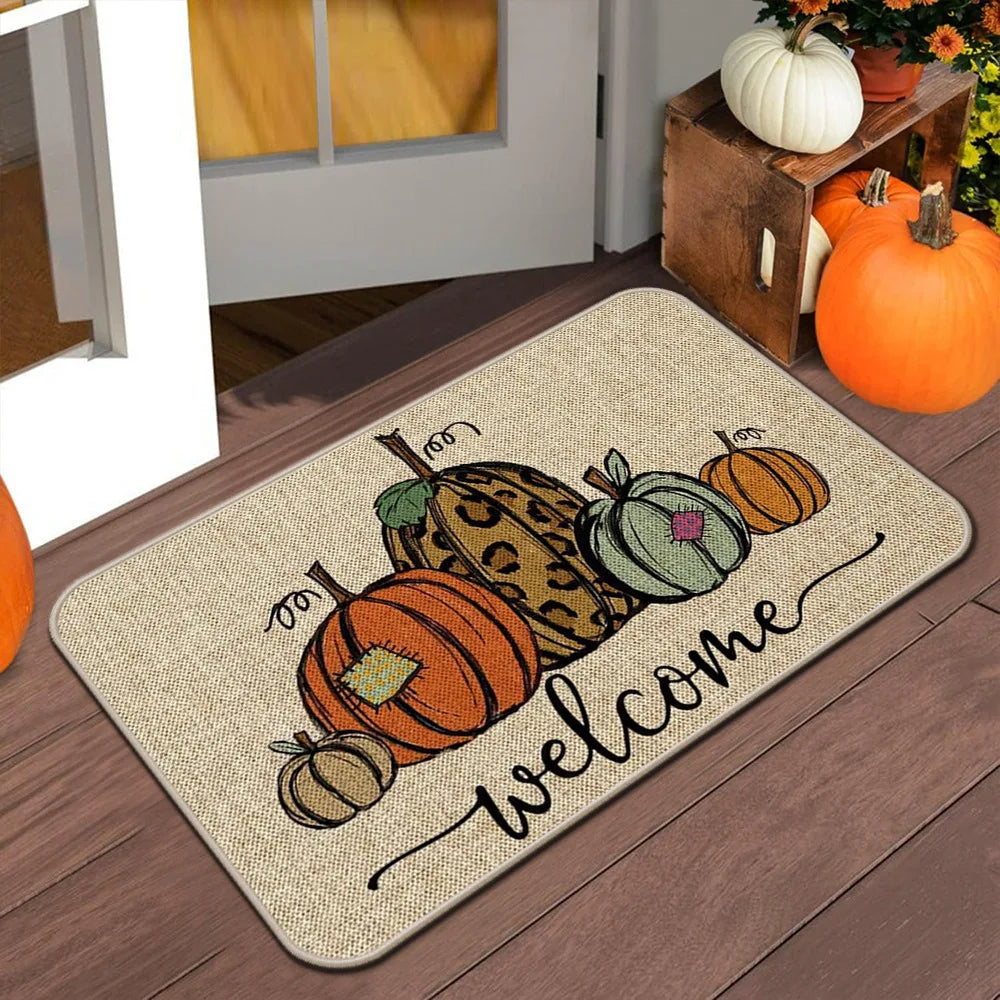 Autumn Welcome Door Mat - Indoor/Outdoor Anti-Slip