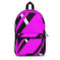 Backpack - Large Water-resistant Bag - Black and Pink Geometric
