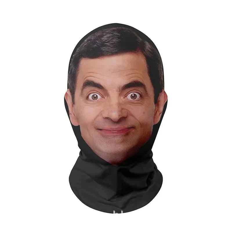 Realistic 3D Celebrity Face Mask | Full Face Nylon Cosplay Headgear for Halloween