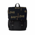 Uniquely You Backpack Bag - Half-Flap / Love Print - Black / B08617